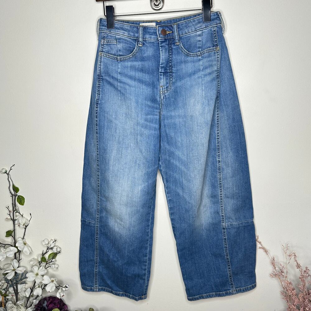 ANTHROPOLOGIE x PILCRO Kenna Mid-Rise Heritage Barrel Jeans Sz 26 $158 {II7} - Picture 2 of 6